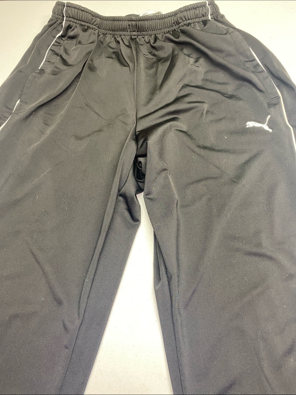 Puma Black Track Pants with White Trim